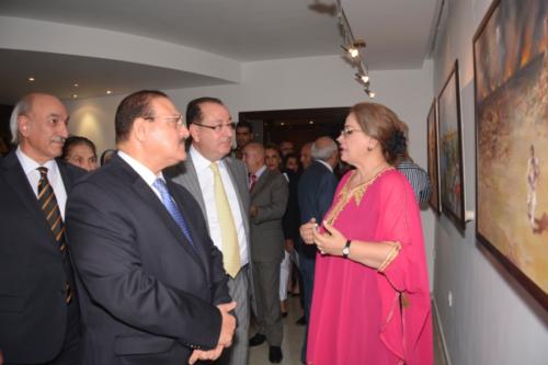 The Jordanian Minister of Culture Dr. Adel Al-Tuweisi Opens the 1st Personal Exhibition of Iraqi Artist Kifah Al Shebib “A Tune in Memory” On IBC Hall 
